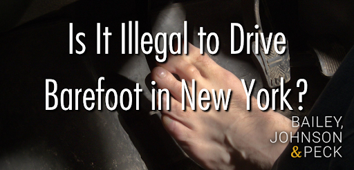 is it illegal to drive barefoot in new york